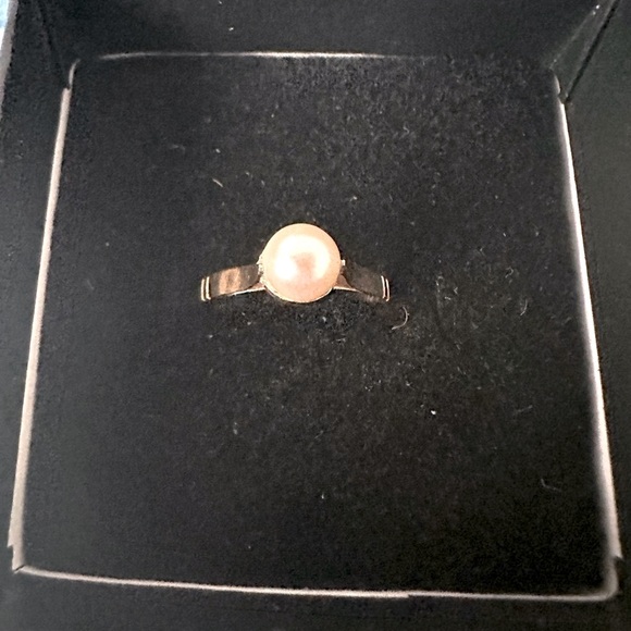 French Edwardian PEARL Antique 18k GoldRing Solitaire...